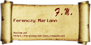Ferenczy Mariann névjegykártya