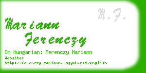 mariann ferenczy business card